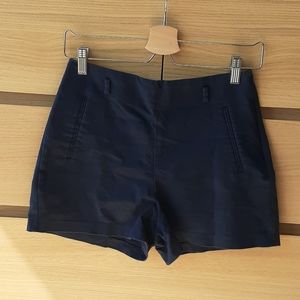 Zara Basic Collection High Waisted Side Zip Navy Shorts Small